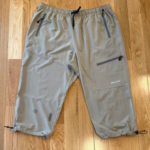 Baleaf tan Drawstring Active Capris with Zip Pockets